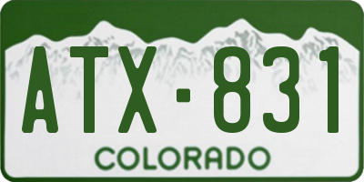 CO license plate ATX831