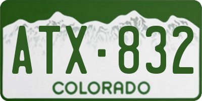 CO license plate ATX832