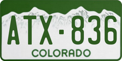 CO license plate ATX836