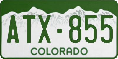 CO license plate ATX855