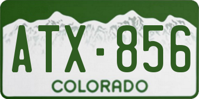 CO license plate ATX856