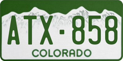 CO license plate ATX858