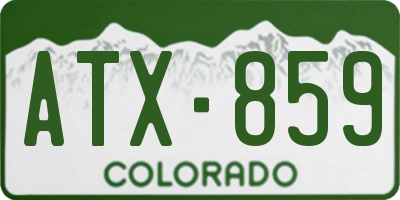 CO license plate ATX859