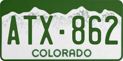 CO license plate ATX862