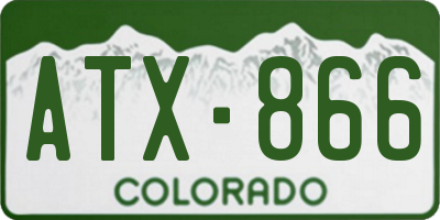 CO license plate ATX866