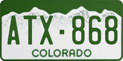 CO license plate ATX868