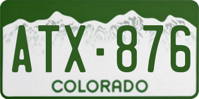 CO license plate ATX876