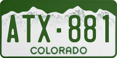 CO license plate ATX881