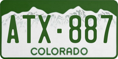 CO license plate ATX887