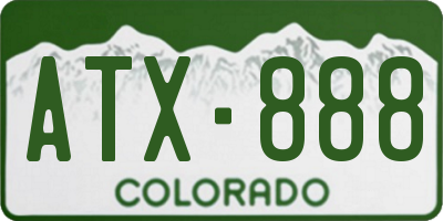 CO license plate ATX888