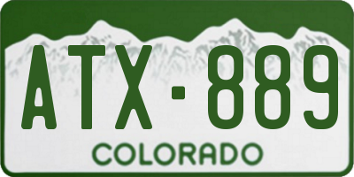 CO license plate ATX889