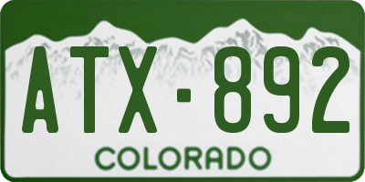 CO license plate ATX892