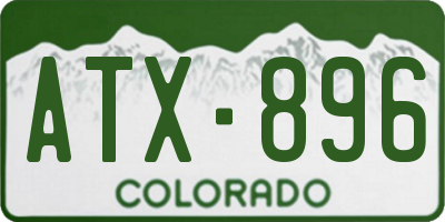 CO license plate ATX896