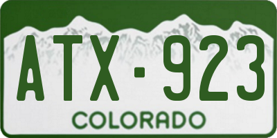 CO license plate ATX923