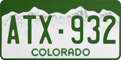 CO license plate ATX932