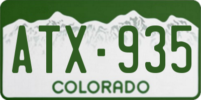 CO license plate ATX935