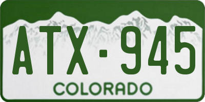 CO license plate ATX945