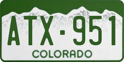 CO license plate ATX951