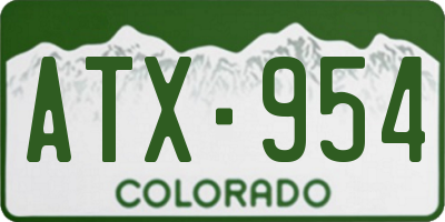 CO license plate ATX954