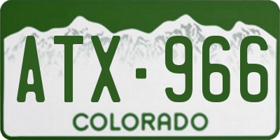 CO license plate ATX966