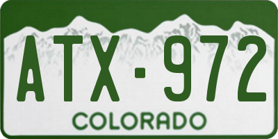 CO license plate ATX972