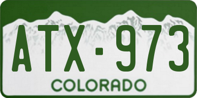 CO license plate ATX973