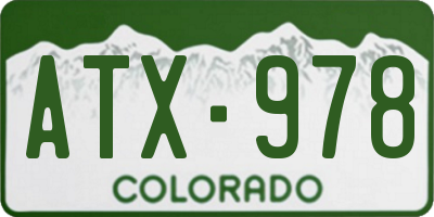 CO license plate ATX978