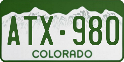 CO license plate ATX980