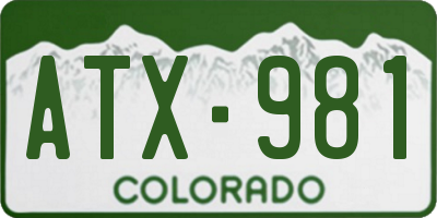 CO license plate ATX981