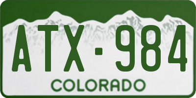 CO license plate ATX984