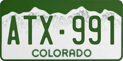CO license plate ATX991
