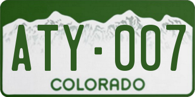 CO license plate ATY007