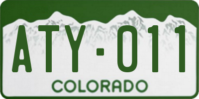 CO license plate ATY011