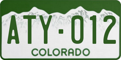 CO license plate ATY012