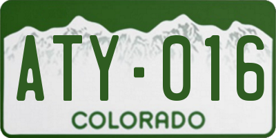 CO license plate ATY016