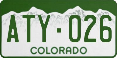 CO license plate ATY026
