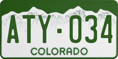 CO license plate ATY034