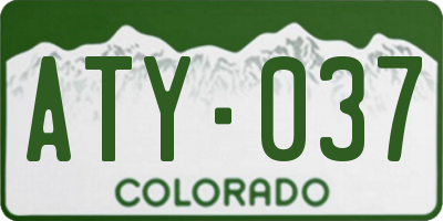 CO license plate ATY037