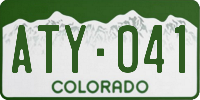 CO license plate ATY041