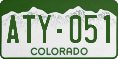 CO license plate ATY051