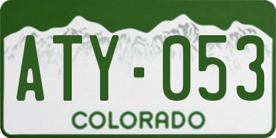 CO license plate ATY053