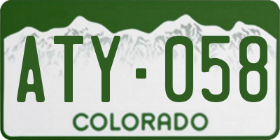 CO license plate ATY058