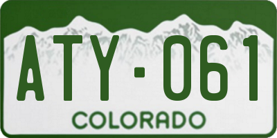 CO license plate ATY061
