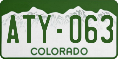 CO license plate ATY063