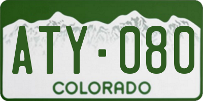 CO license plate ATY080