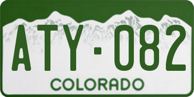 CO license plate ATY082