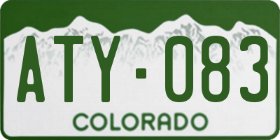 CO license plate ATY083