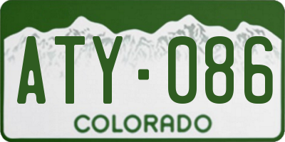 CO license plate ATY086