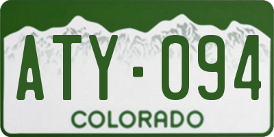 CO license plate ATY094