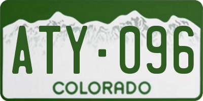 CO license plate ATY096